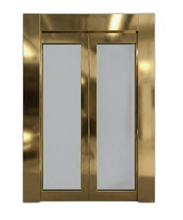 Golden Hairline SS Glass Door